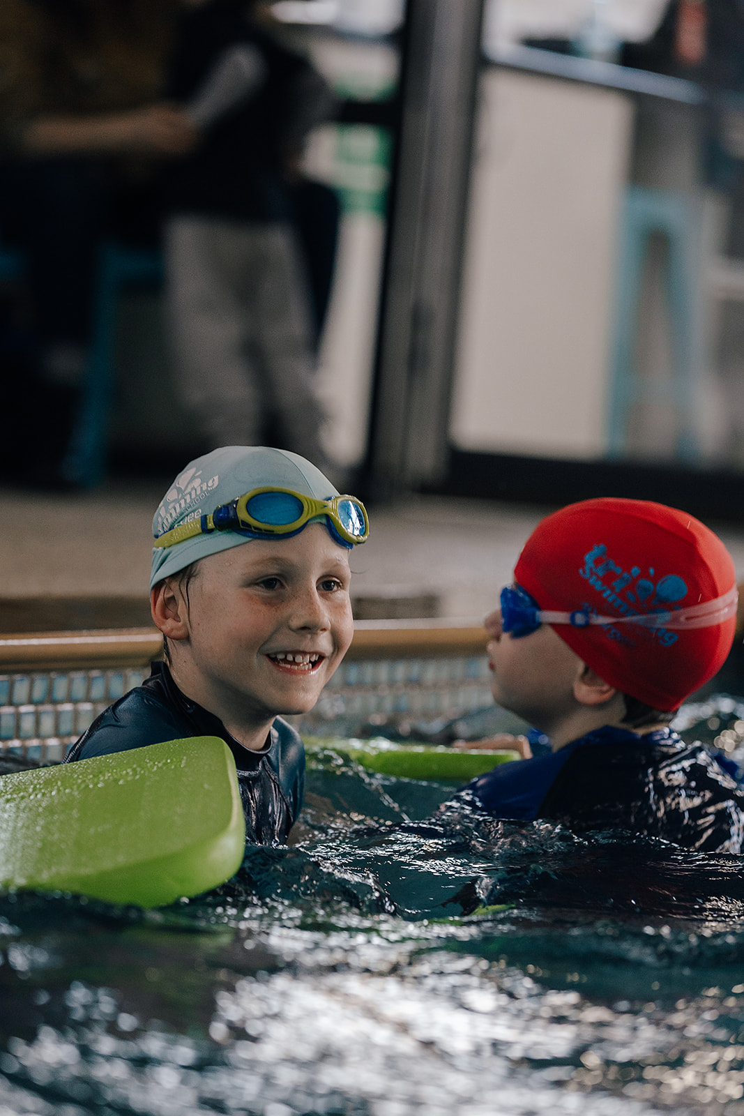 Child swimming freestyle