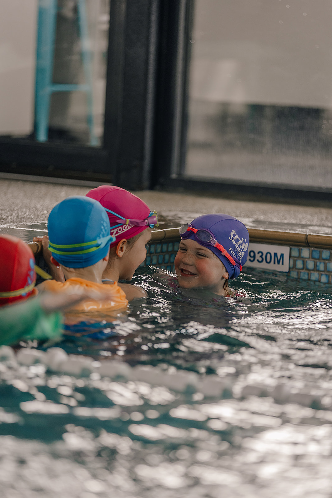 Child swimming freestyle