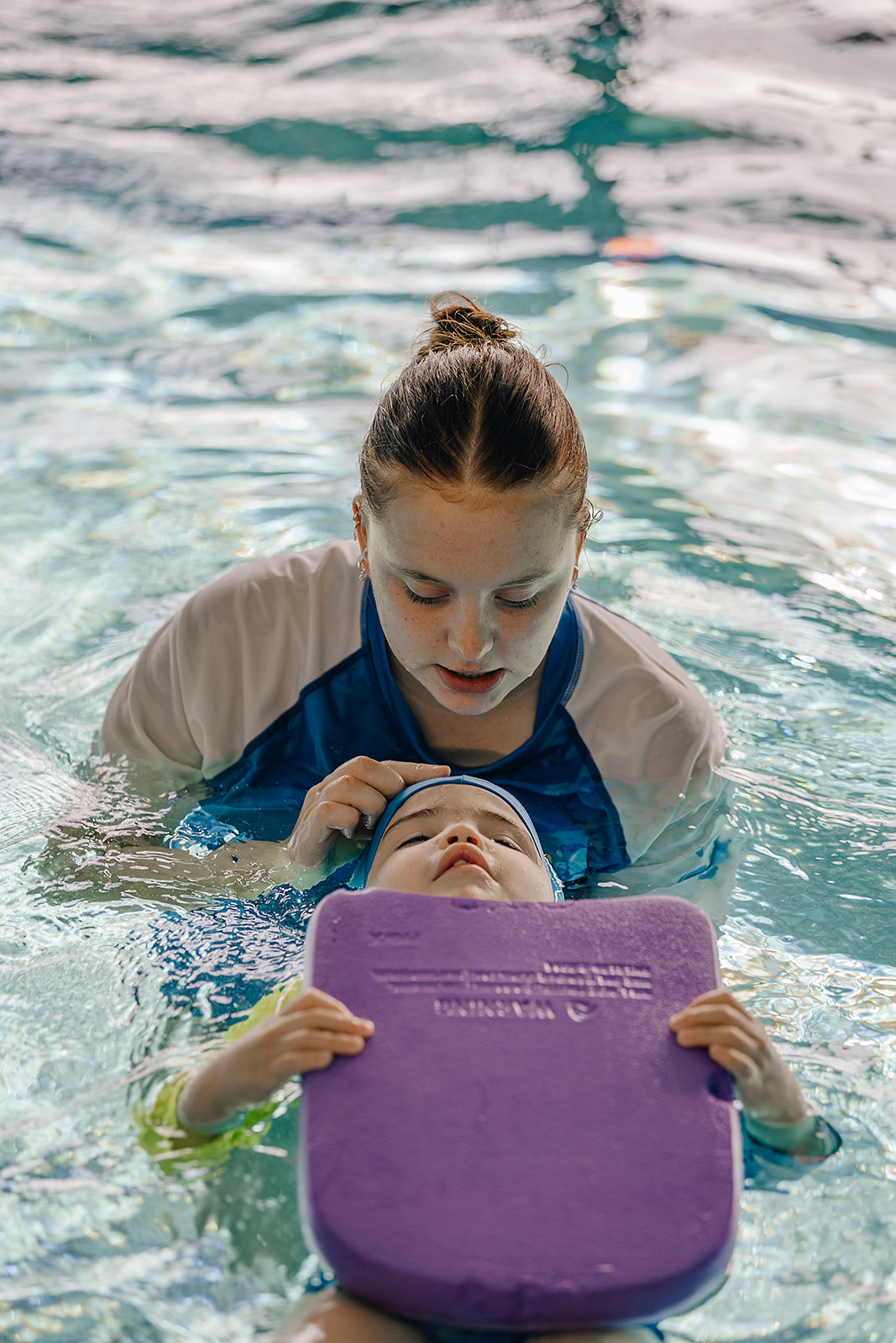 underwater shot of child swimming